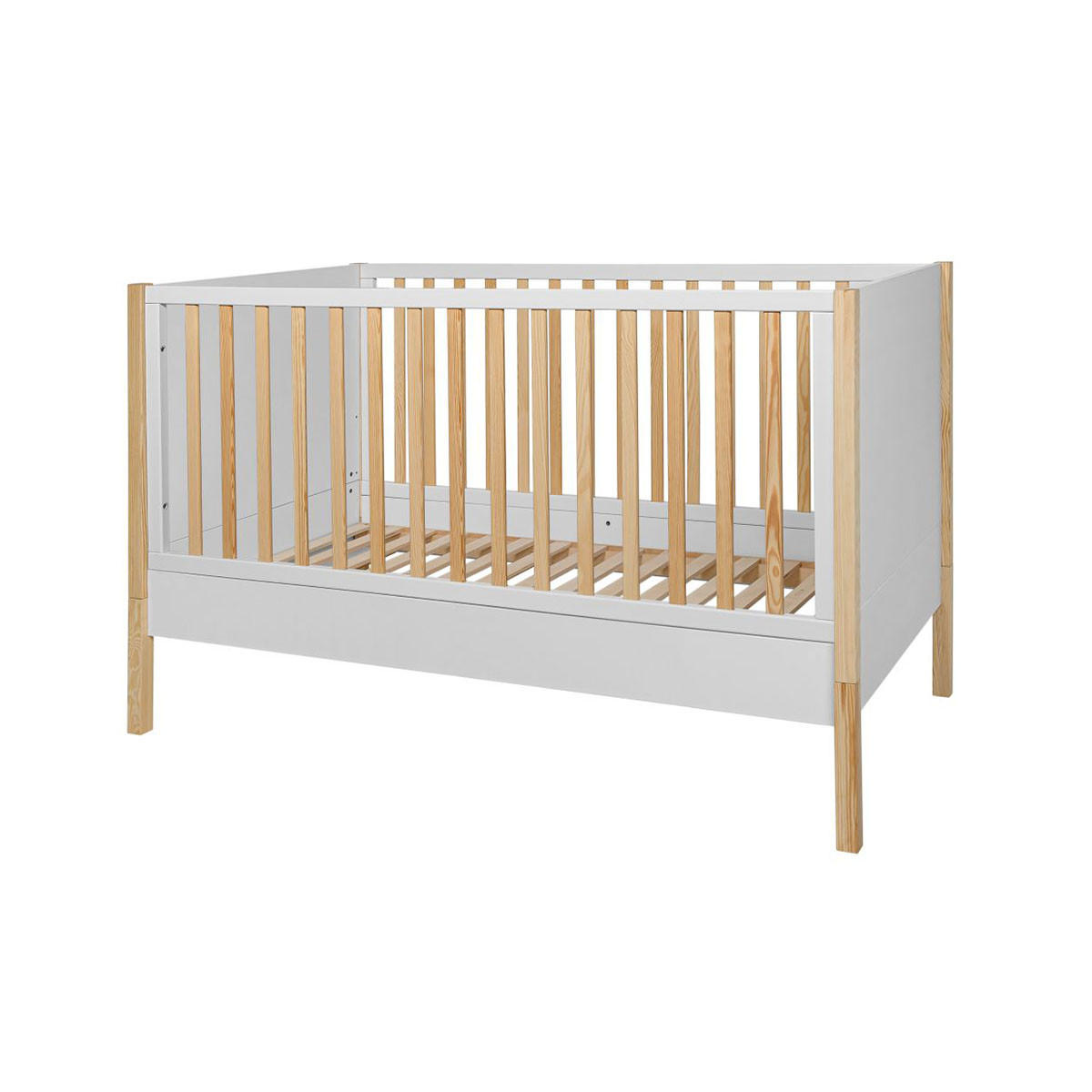 GITTERBETT 70/140 Juliette Weiß und Holz - Weiß, Holzwerkstoff (70/140cm) - Petits-meubles