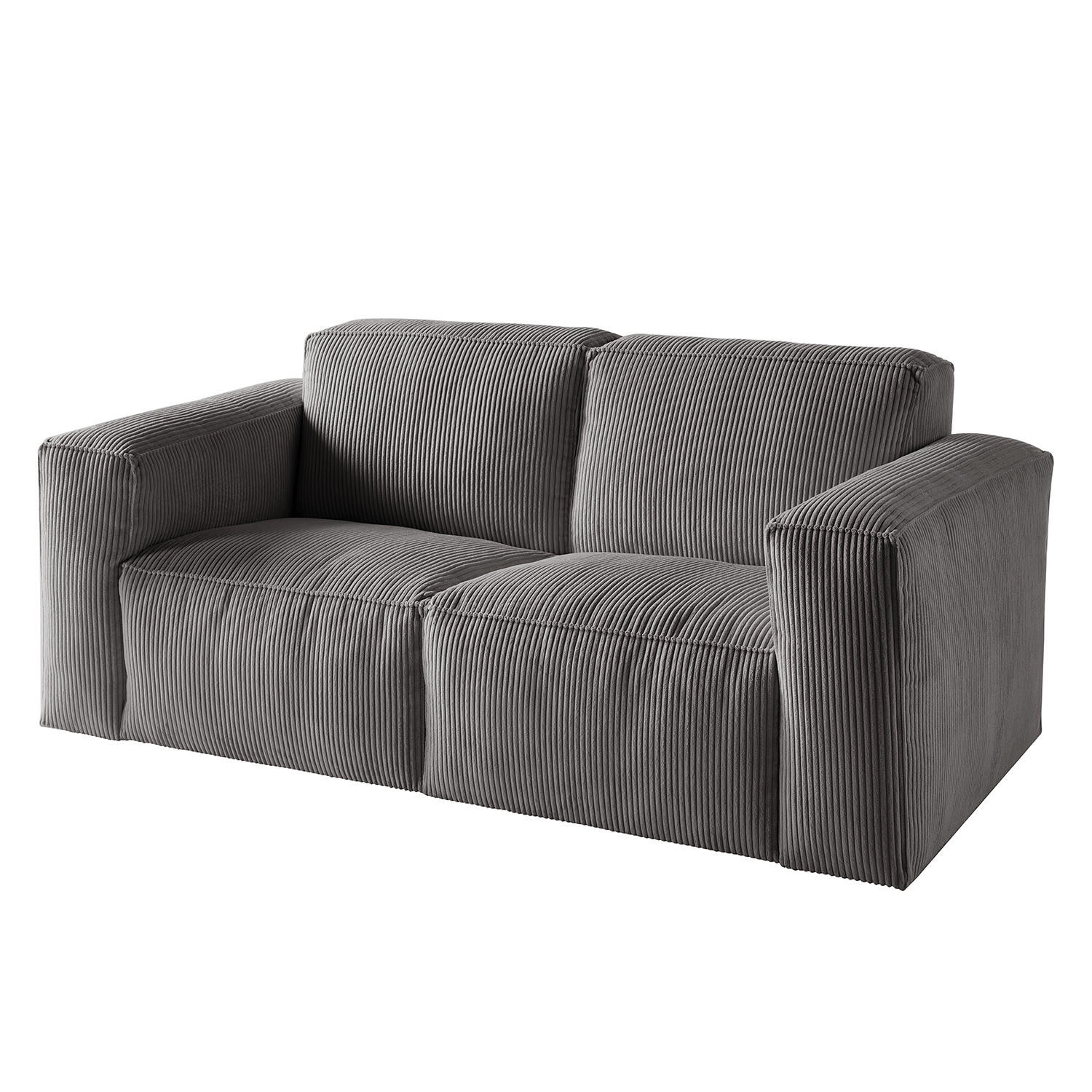 2-SITZER SOFA - Schwarz/Grau, Textil (190/75/96cm) - home24