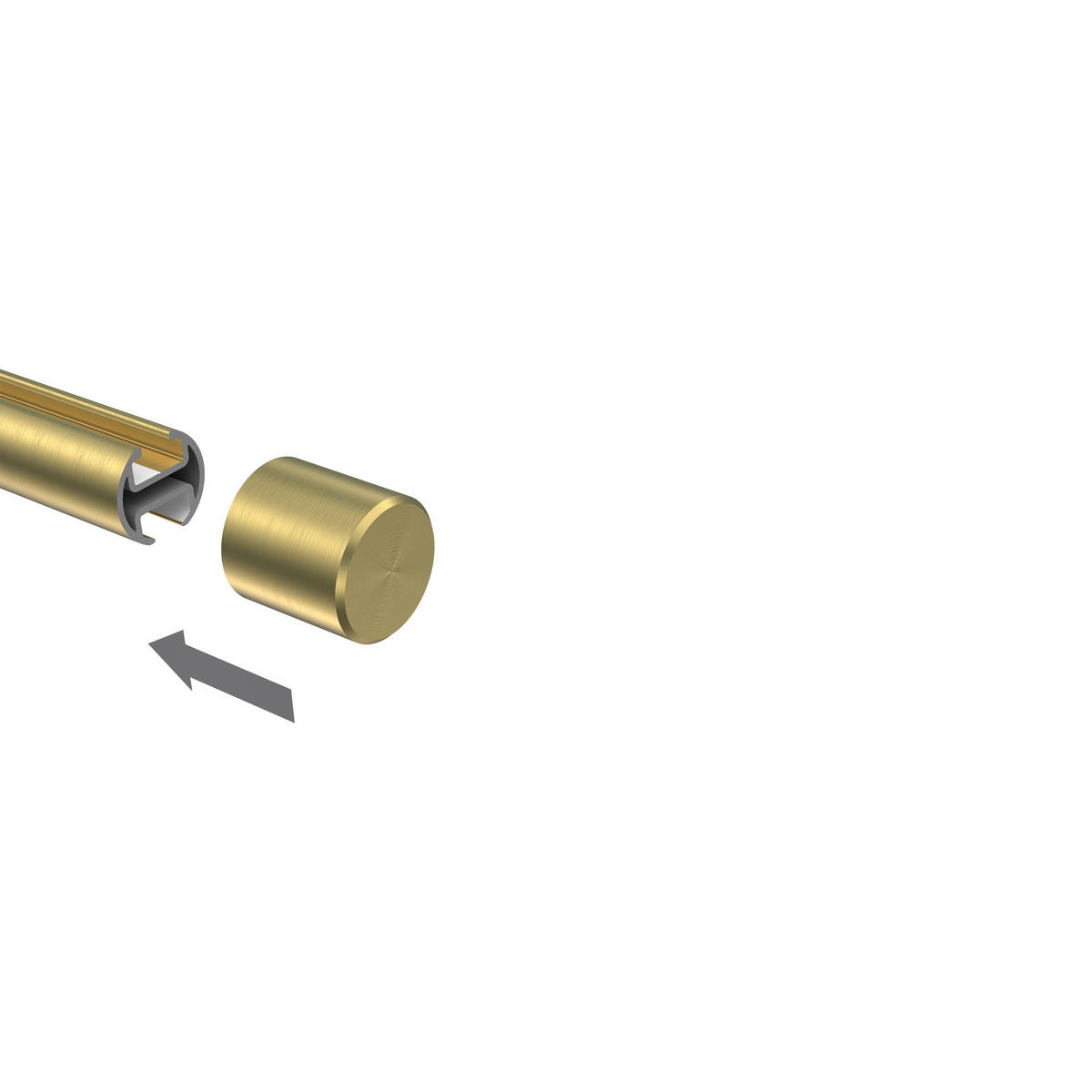 ENDSTÜCKE FÜR GARDINENSTANGEN 20 mm Ø, Santo Messing-Optik, Packung 2 Stück - Messingfarben, Metall (2.5/2.5/2.5cm) - INTERDECO