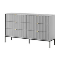 SIDEBOARD Grau KS154 Glamour Stil Schwarz - Grau, Holzwerkstoff (154/91/39cm) - Sepro Meble