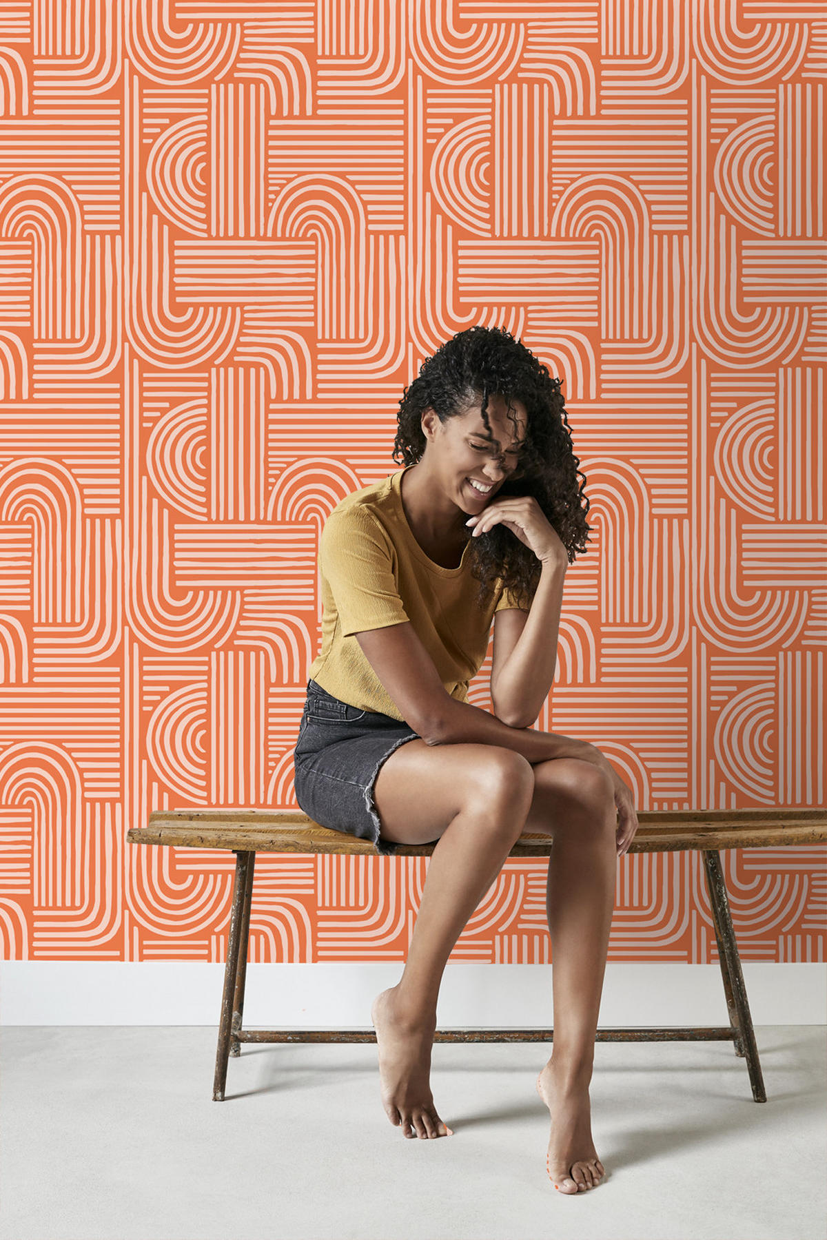 TAPETE 3D-Muster 50 x 900 cm - Orange, Papier (50/900cm) - ESTAhome
