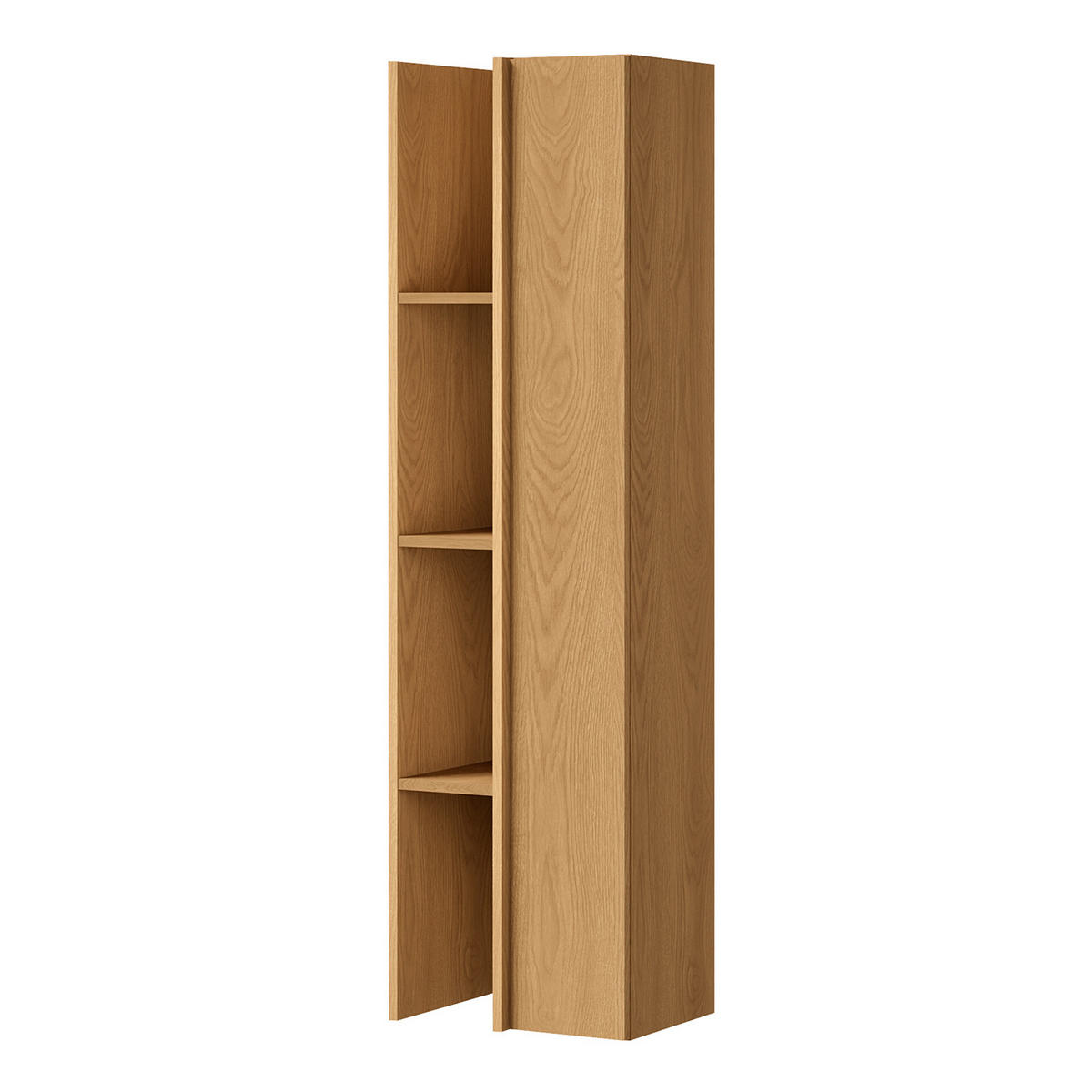 OBÝVACÍ STĚNA Vero, 2dílná sestava s TV stolkem a vysokou skříní, dub Carmel - barva dubu, kompozitní dřevo (230/185/35cm) - Beautysofa