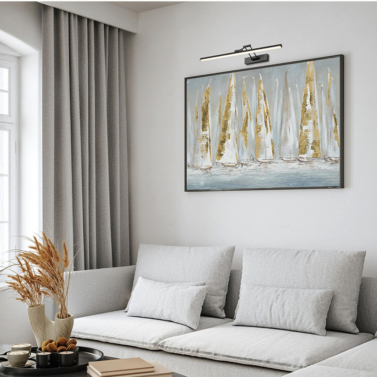 WANDLEUCHTE FRIDA 60 Matt schwarz 12 W - Schwarz, Metall (59.5/25/59.5cm) - Rendl