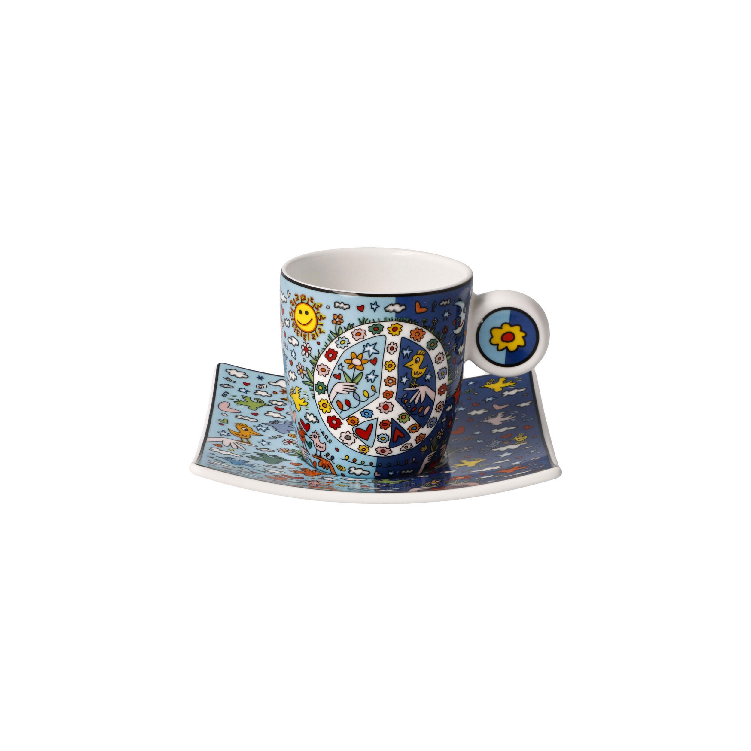 ESPRESSOTASSE James Rizzi - Give Peace a Chance, Fine Bone China, Bunt, 0.1 L - Multicolor, Keramik (0.1L) - Goebel