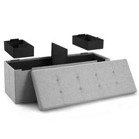 SITZBANK 110/38/38 cm + 2 extra Boxen, Hellgrau - Hellgrau, Kunststoff (38/38/110cm) - Blumtal