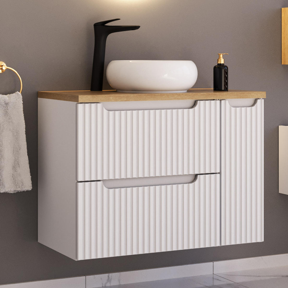 WASCHTISCH Newport-56 - Weiß, Holzwerkstoff (80/72/40cm) - Lomado