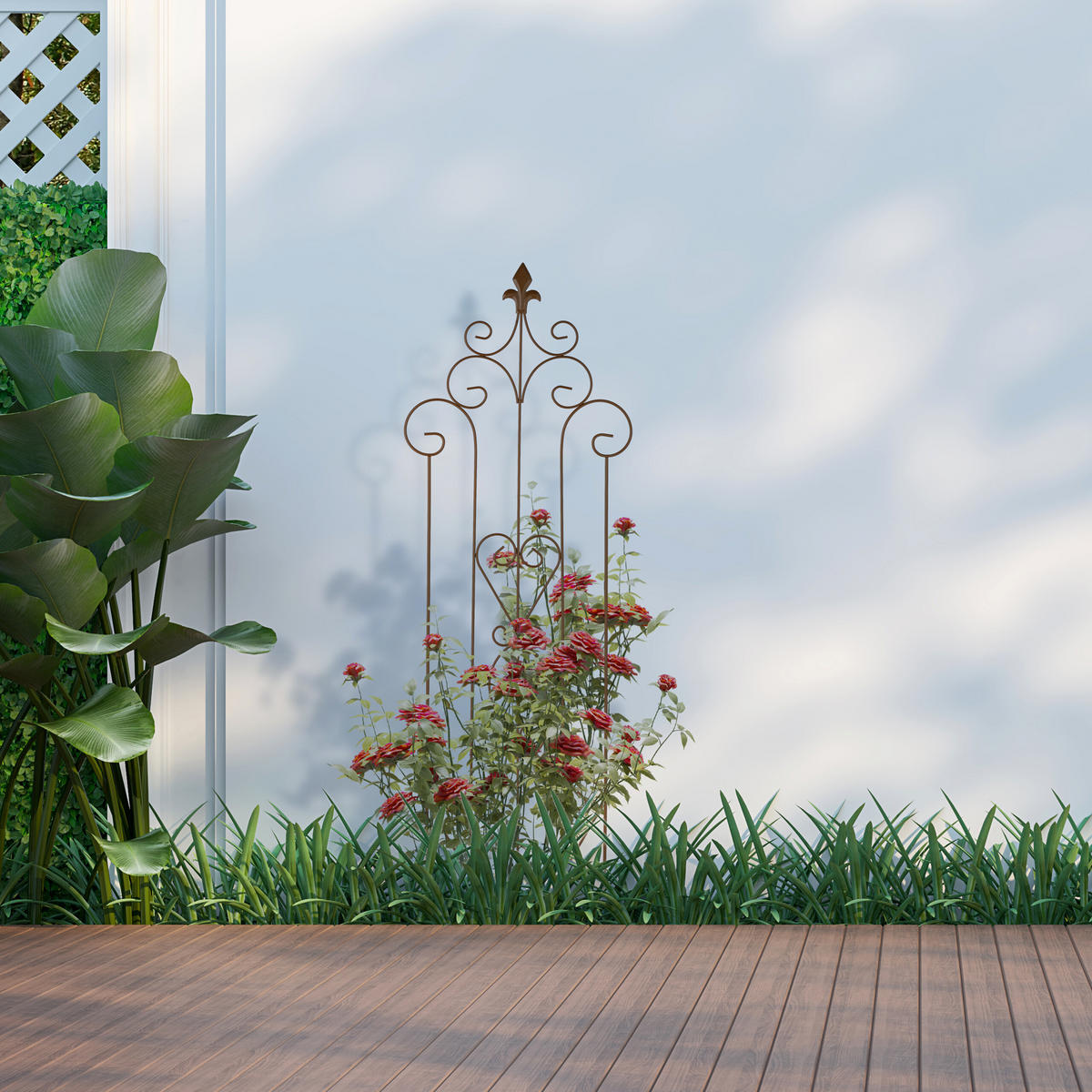 RANKGITTER - Braun, Metall (35/116/0.5cm) - Relaxdays