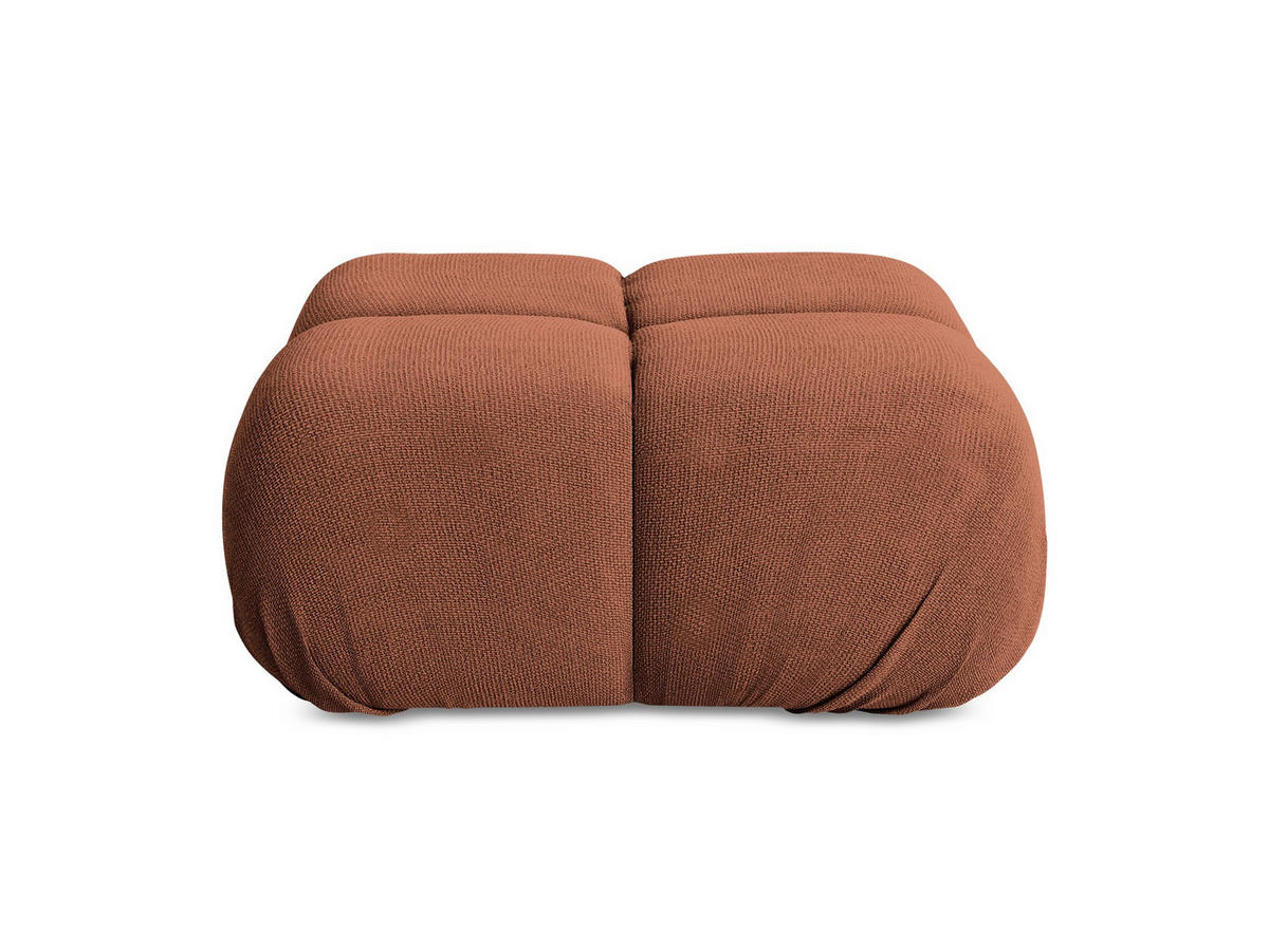 POUF Chenille Stoff Orange - Terra cotta/Schwarz, Kunststoff/Textil (95/41/95cm) - Makamii