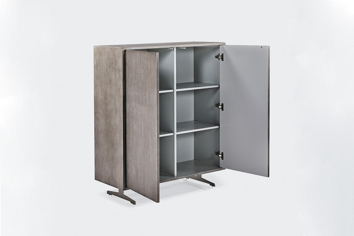 HIGHBOARD GALA Grau Holz - Grau, Holz/Metall (100/120/40cm) - KAWOLA