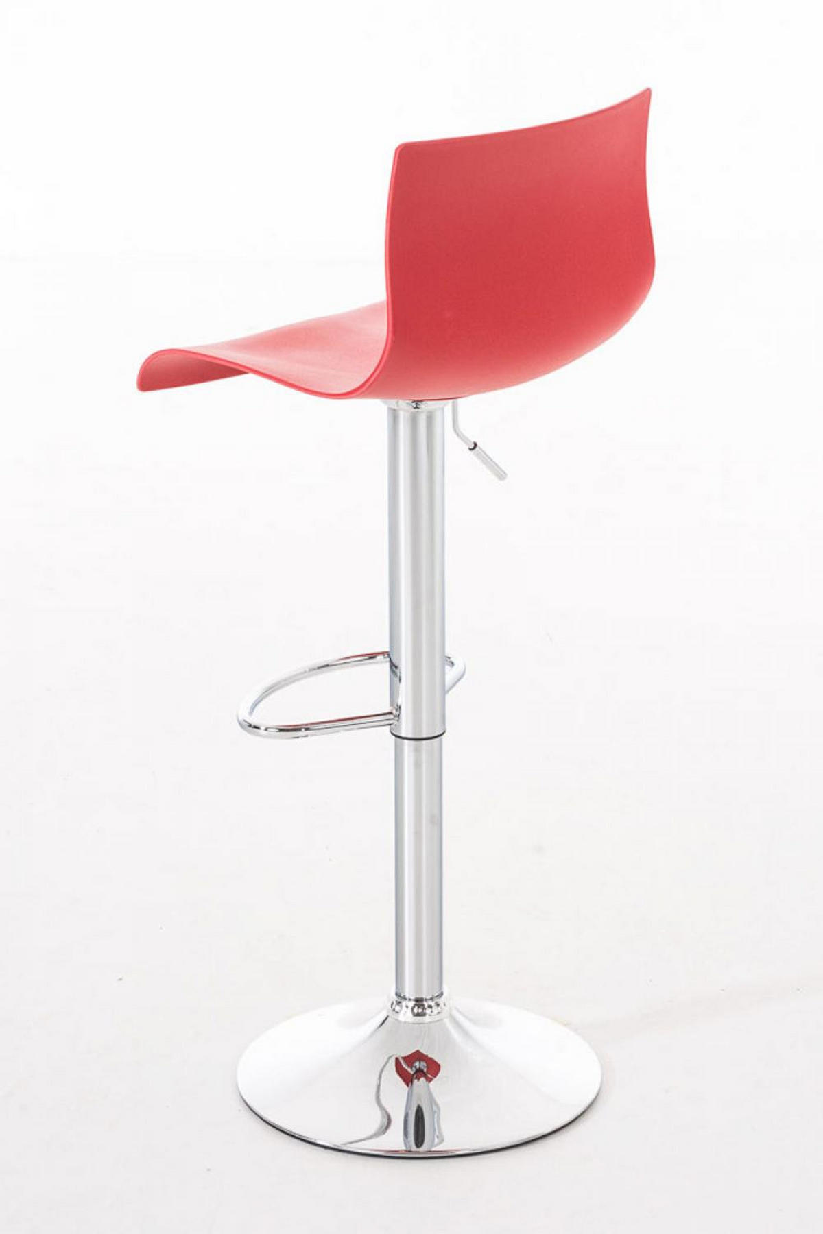 BARHOCKER Kunststoff rot - Chromfarben/Rot, Kunststoff/Metall (39/84/36cm) - CLP
