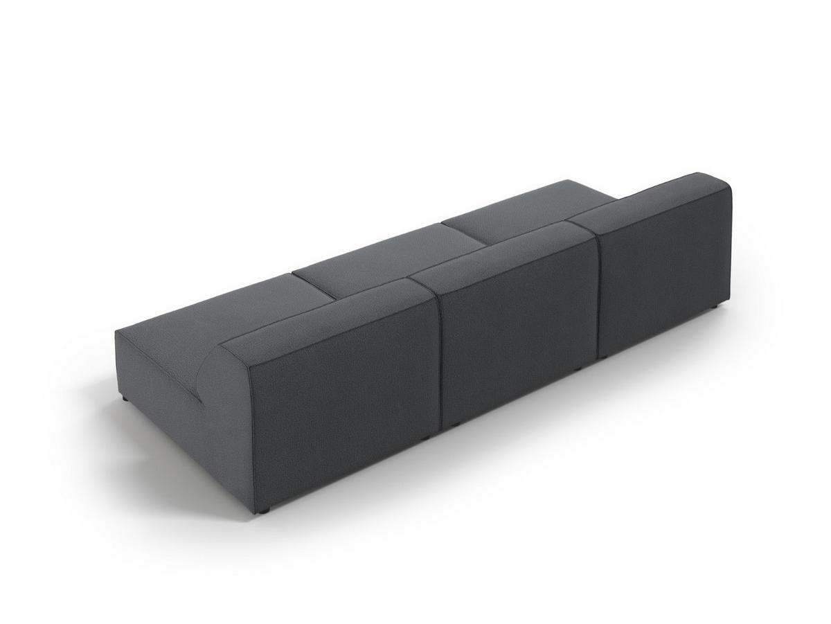 SOFA Jodie aus strukturiertem Stoff dunkelgrau 3 Sitzplätze - Dunkelgrau, Textil (102/70/240cm) - Micadoni