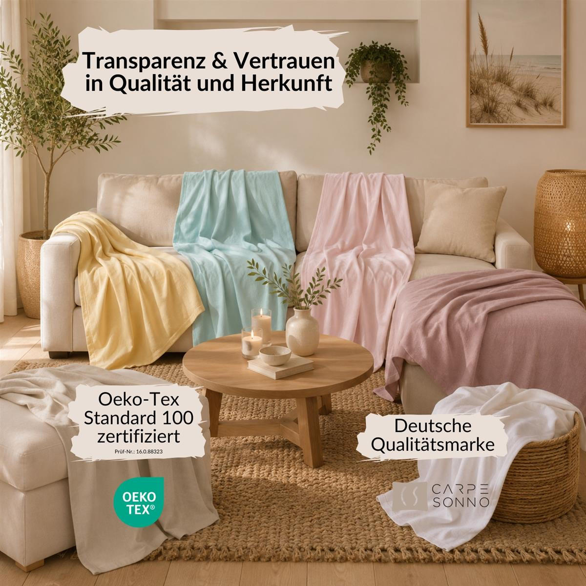 BETTTLAKEN ohne Gummizug 140x250 cm, Betttuch aus 100% Baumwolle, Vielseitig verwendbares Haustuch - Macchiato - Hellbraun, Textil (140/250cm) - Carpe Sonno