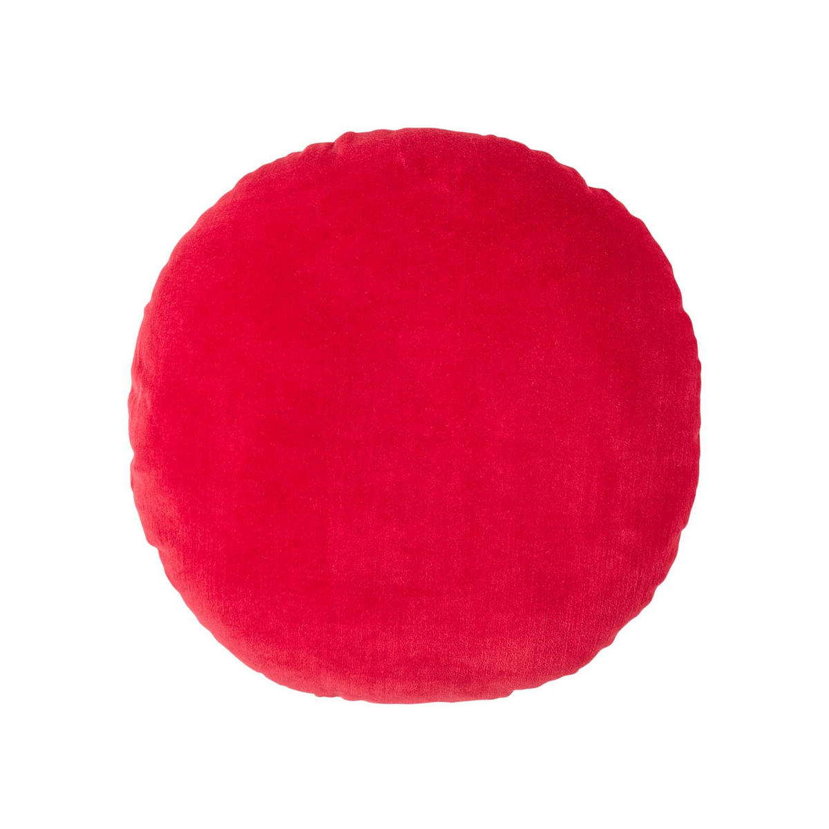 DEKOKISSEN rund rot, Baumwollsamt?40 cm - Rot, Textil (40/40cm) - Homescapes