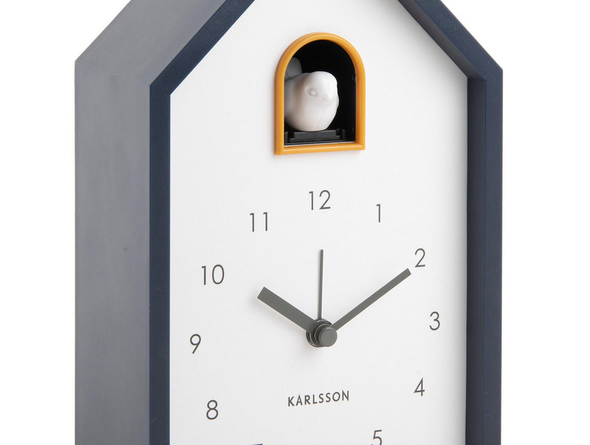 WECKER Modern Cuckoo 12/12/20 cm - Blau, Kunststoff (12/20/12cm) - Karlsson