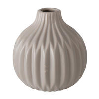 KERAMIKVASE mit Prägung Esko 10,5/10,5/12 cm - Beige, Keramik (12cm) - Boltze Home