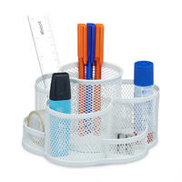 STIFTEHALTER - Weiß, Metall (17/16/10.5cm) - Relaxdays