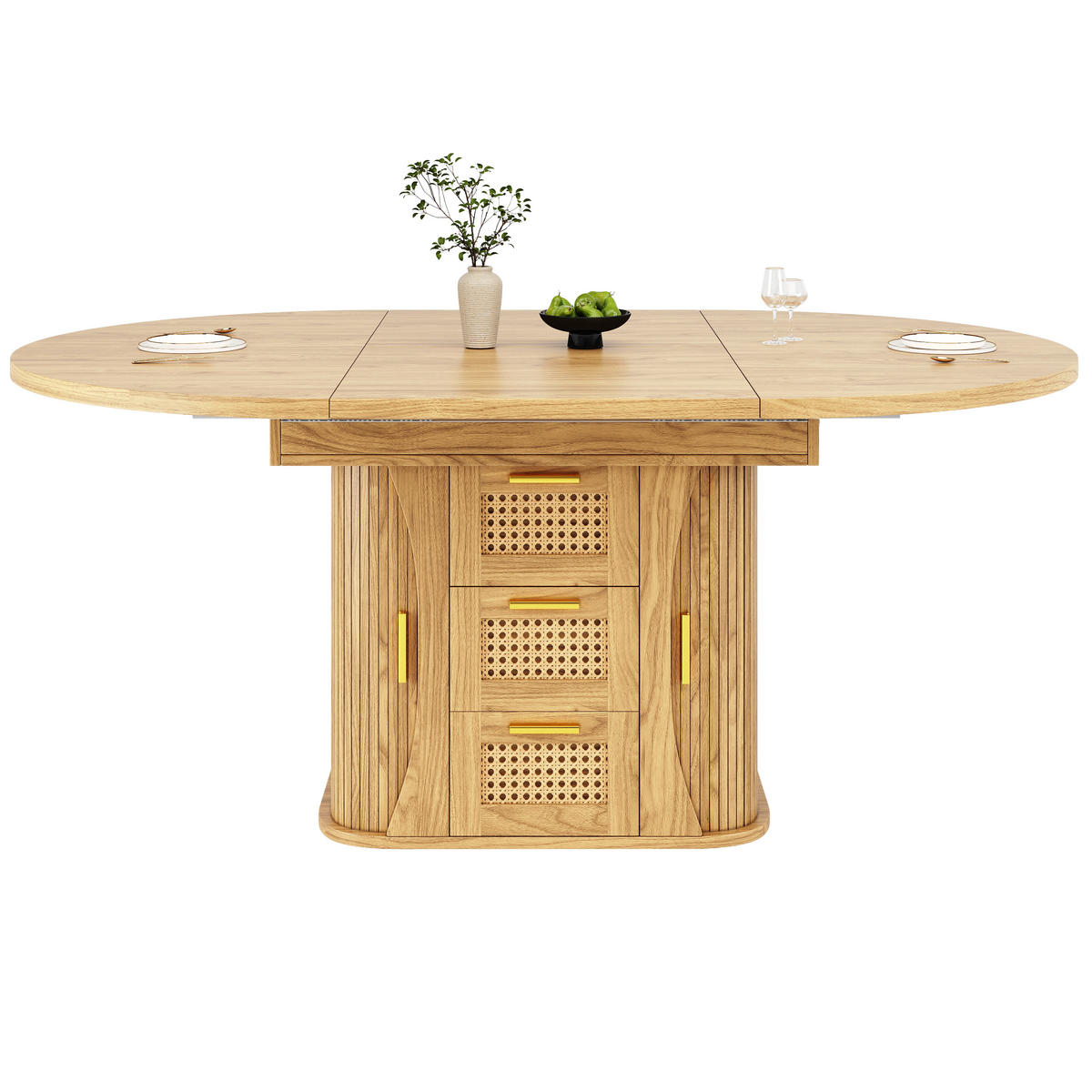 AUSZIEHTISCH Naturholz 118-158/118/77,1 cm - Naturfarben, Holz (118/118/77.1cm) - PANGIVO
