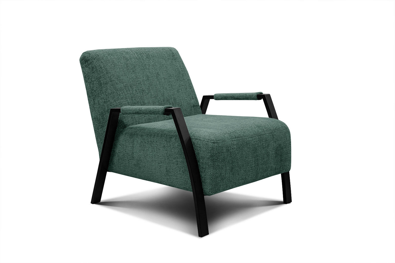 SESSEL KOBE, smaragdgrün - Smaragdgrün/Schwarz, Holz/Textil (72/76/90cm) - Courtois Laville