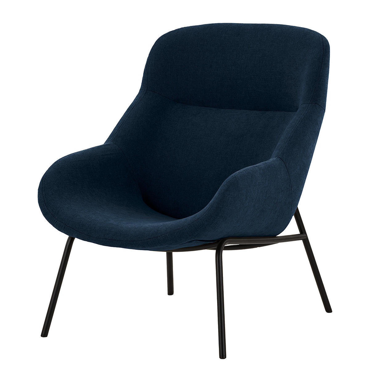 SESSEL - Schwarz/Dunkelblau, Textil/Metall (73/102/92cm) - home24