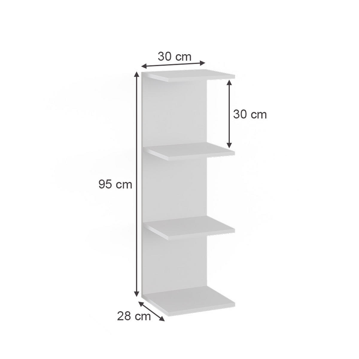 WANDREGAL Paolo Weiß 30 x 95 cm 2er Set - Weiß, Holzwerkstoff (30/95/28cm) - Vicco