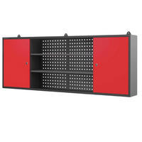 HÄNGESCHRANK Werkstatt abschließbar OLIS 60x160x20cm Anthrazit-Rot - Anthrazit, Metall (160/60/20cm) - DELUKE