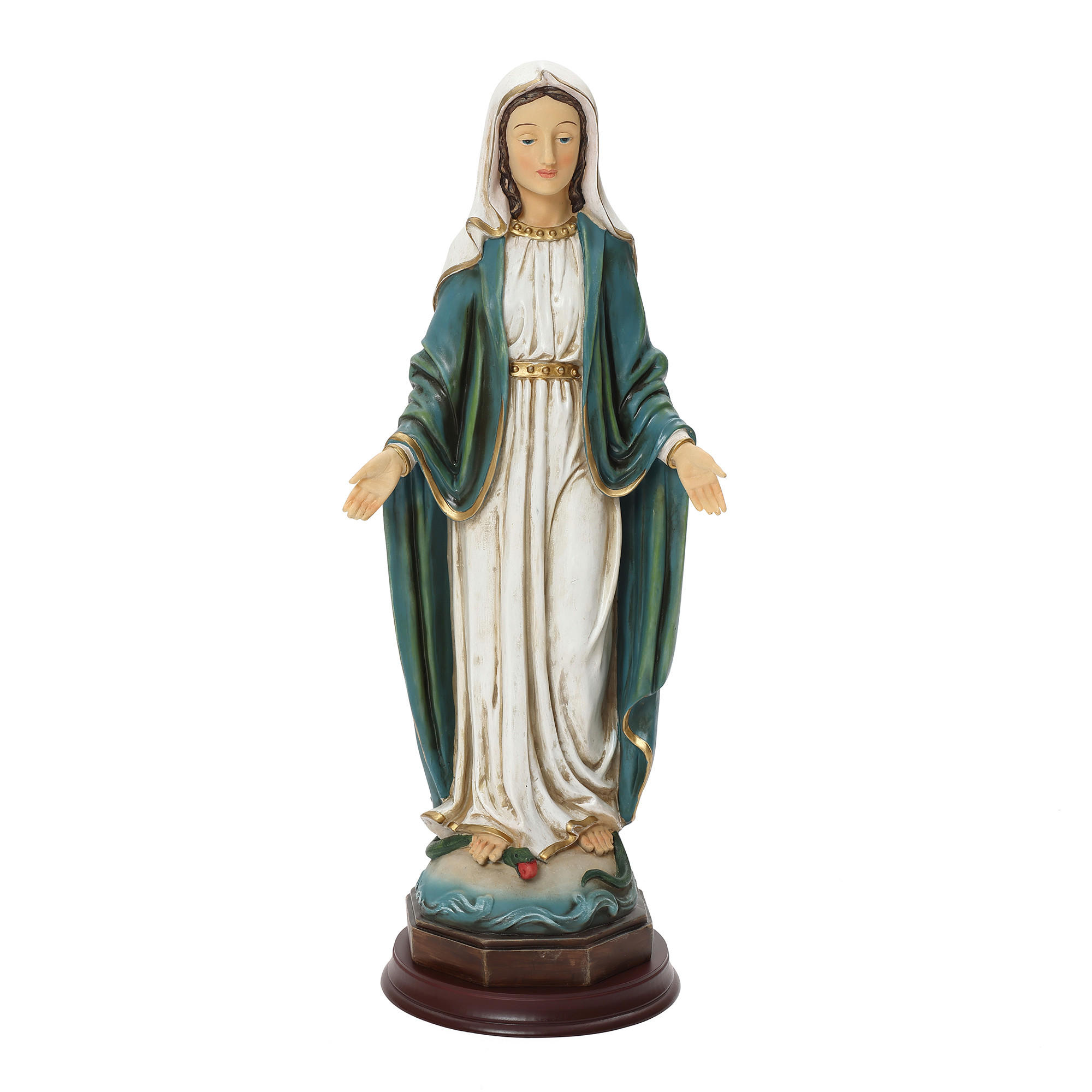 STANDSKULPTUR Heilige Maria, große Gebetsstatue | B24.5 x T20.5 x H63.5 cm - Multicolor, Kunststoff (24.5/63.5/20cm) - Hometopia
