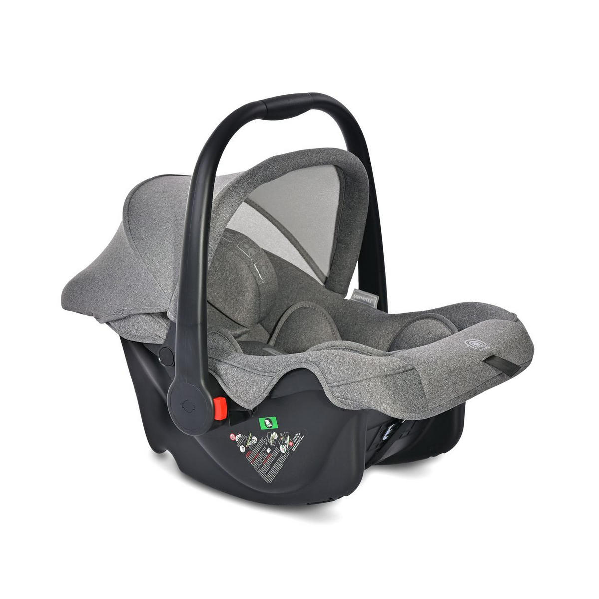 BABYSCHALE i-Size Joy grau (40 - 87 cm) verstellbar, Faltdach, Memory-Schaum - Grau, Kunststoff (41/54/66cm) - Lorelli