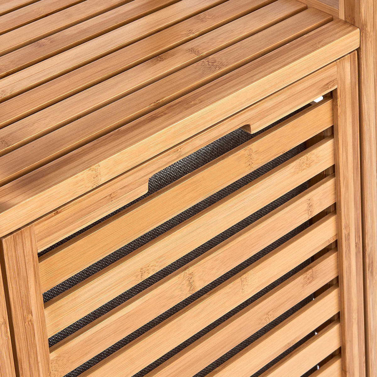 REGAL MIT WÄSCHEKORB Big Bamboo - Braun, Holzwerkstoff (40/95/31cm) - Butlers