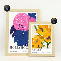 POSTER Set Mit 6 Blumen Gewächshaus Natur Und Botanikdrucke Für Innenarchitektur A3 & A4 Rahmen Aus Hellem Holz - Beige, Papier (29/3cm) - Nacnic