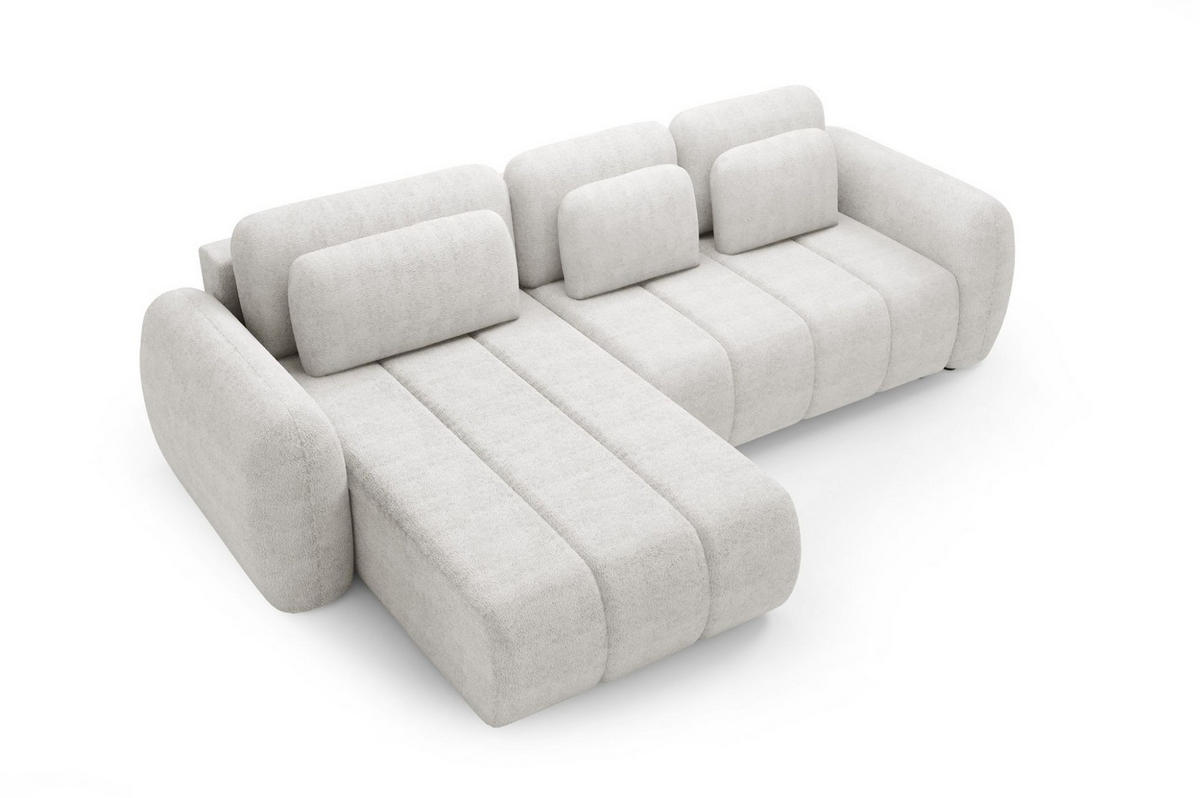 ECKSOFA Caria Mit Schlaffunktion - Weiß, Holzwerkstoff/Textil (304/190cm) - Fun Möbel