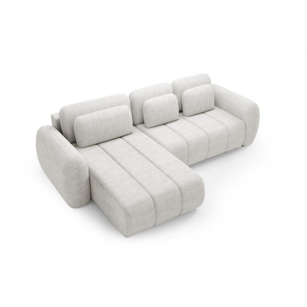 Thumbnail - Fun Möbel Ecksofa, Weiß, Textil, Ottomane links, 304x190 cm, Wohnzimmer, Sofas & Couches, Wohnlandschaften, Ecksofas