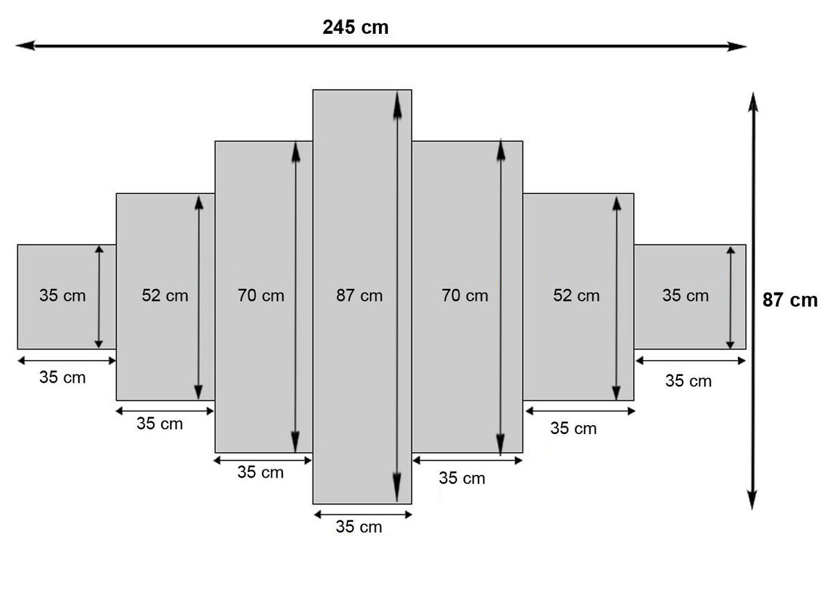 LEINWANDBILD XL NEW YORK 7-TLG. Multicolor - Multicolor, Holz (245/87cm) - Jamb