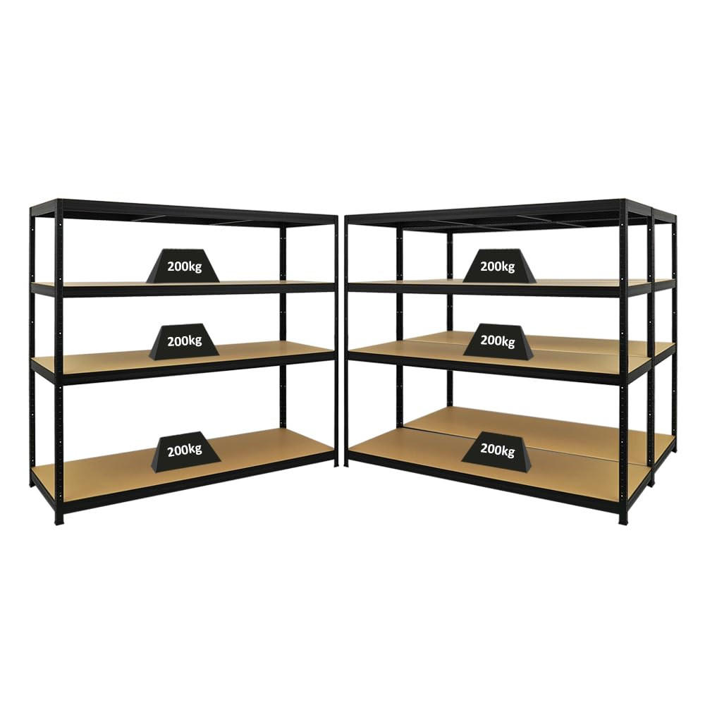 SCHWERLASTREGAL Giant Elephant 3er-Set mit 3x 160x180x60 cm Fachlast 200 kg Schwarz - Schwarz, Metall (540/160/60cm) - PROREGAL
