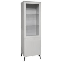 STANDVITRINE Imola Kreidegrau matt lack und Glas - Grau, Holzwerkstoff (61/179/42cm)