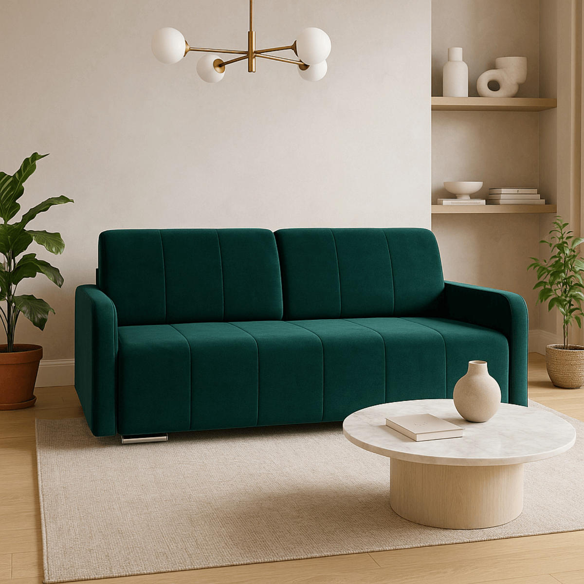 SOFA IBIZA ausziehbar mit Schlaffunktion Grün - Grün, Holz/Textil (202/93/97cm) - makarowski meble