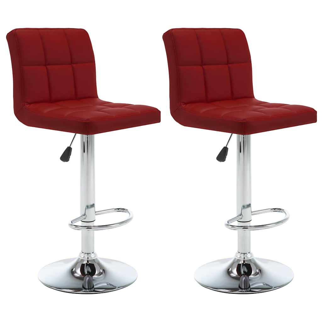 BARHOCKER 2er set Weinrot Kunstleder - Weinrot, Leder (47/114/40cm) - vidaXL
