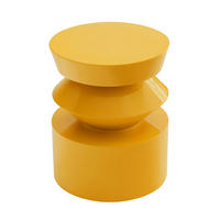 COUCHTISCH, Gelb - Gelb, Naturmaterialien (40/40/50cm) - Oviala