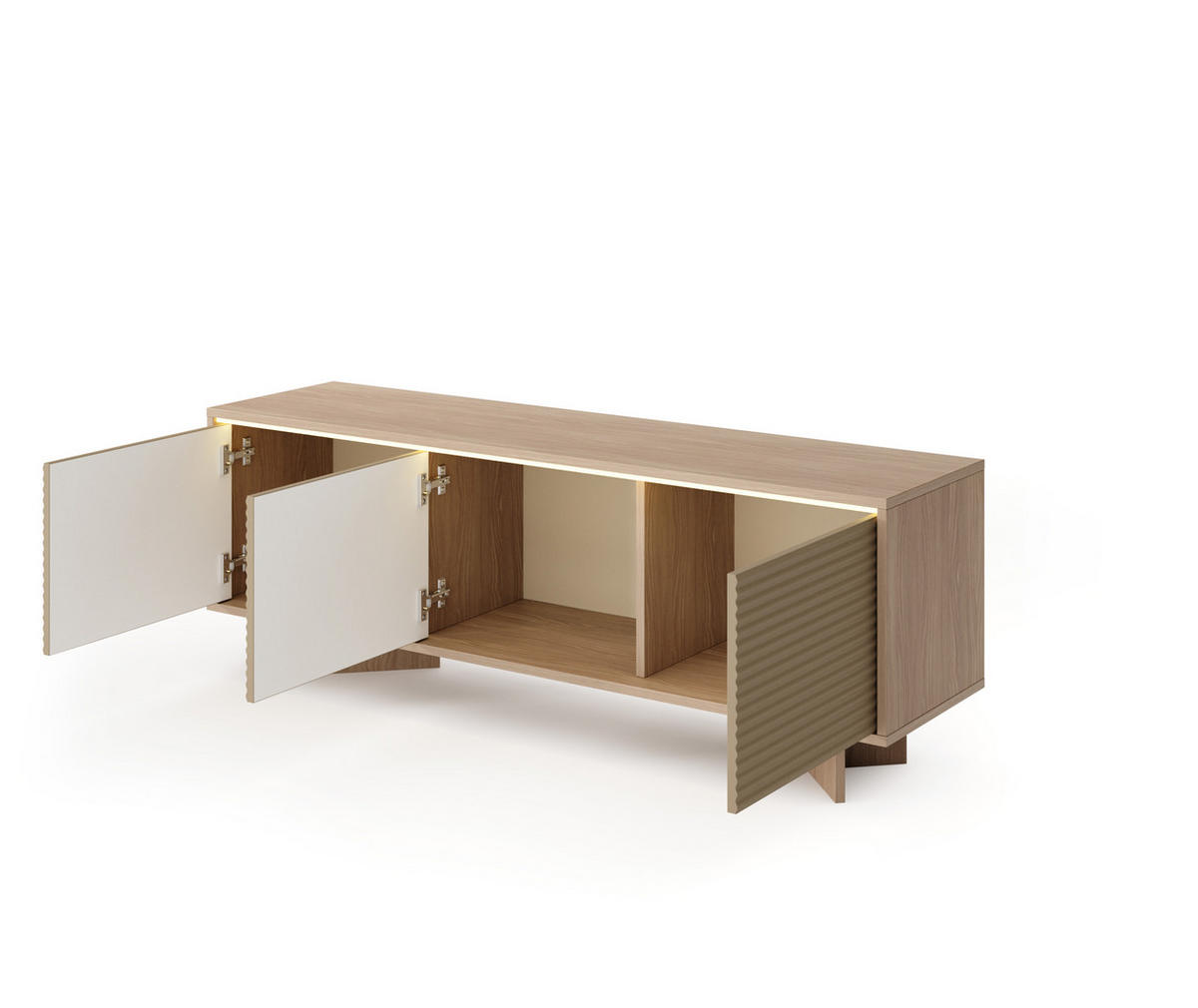 TV-SCHRANK: Natur-Bolivar, 153,9 x 54,4 x 40 cm - Eichefarben, Holzwerkstoff (153.9/54.4/40cm) - 3XE LIVING