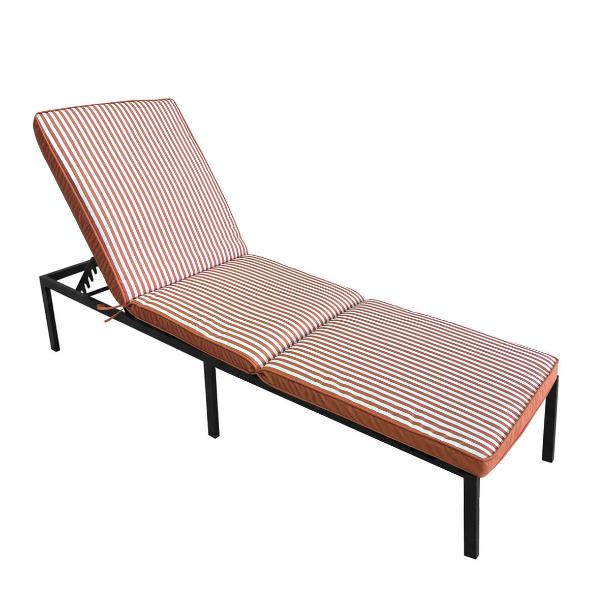 LIEGESTUHLKISSEN 2-Sitzer, tonfarben - Orange, Textil (53/5/186cm) - Oviala