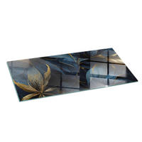 GLASPLATTE für Kamin 125x50 cm Marineblau - Dunkelblau, Glas (125/50/0.4cm) - ArtPrintCave