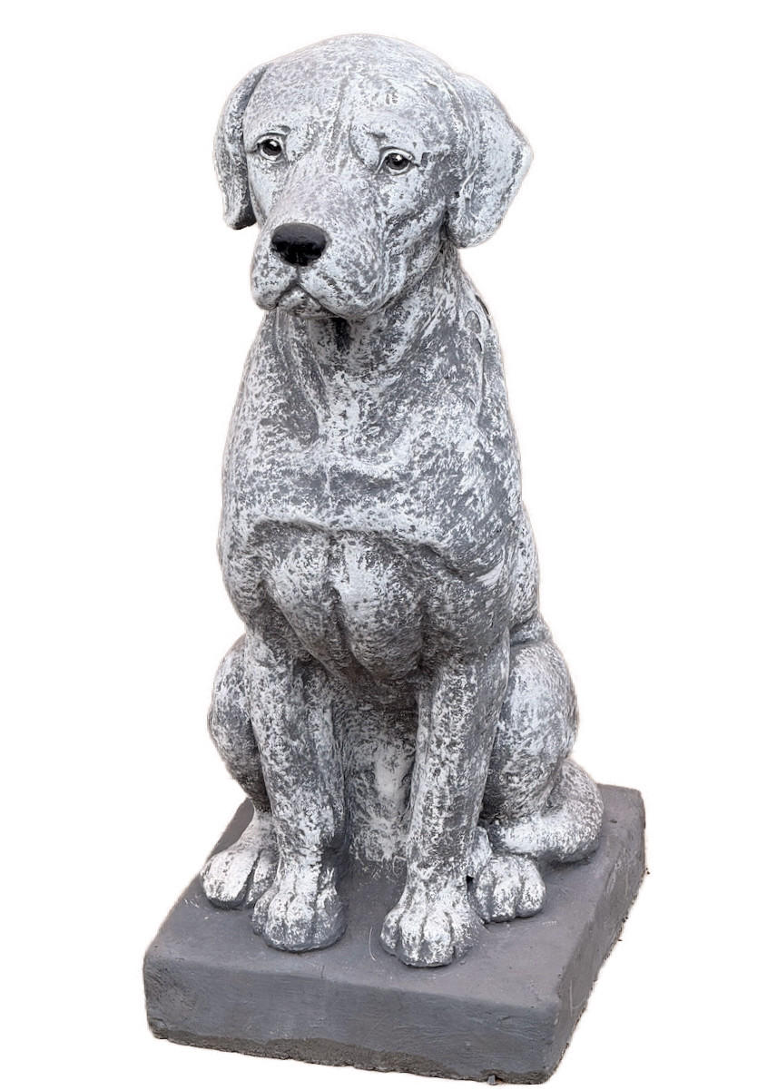 STEINFIGUR Dogge massiv, frostfest - Grau, Stein (25/48/25cm) - stoneandstyle