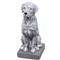 STEINFIGUR Dogge massiv, frostfest - Grau, Stein (25/48/25cm) - stoneandstyle