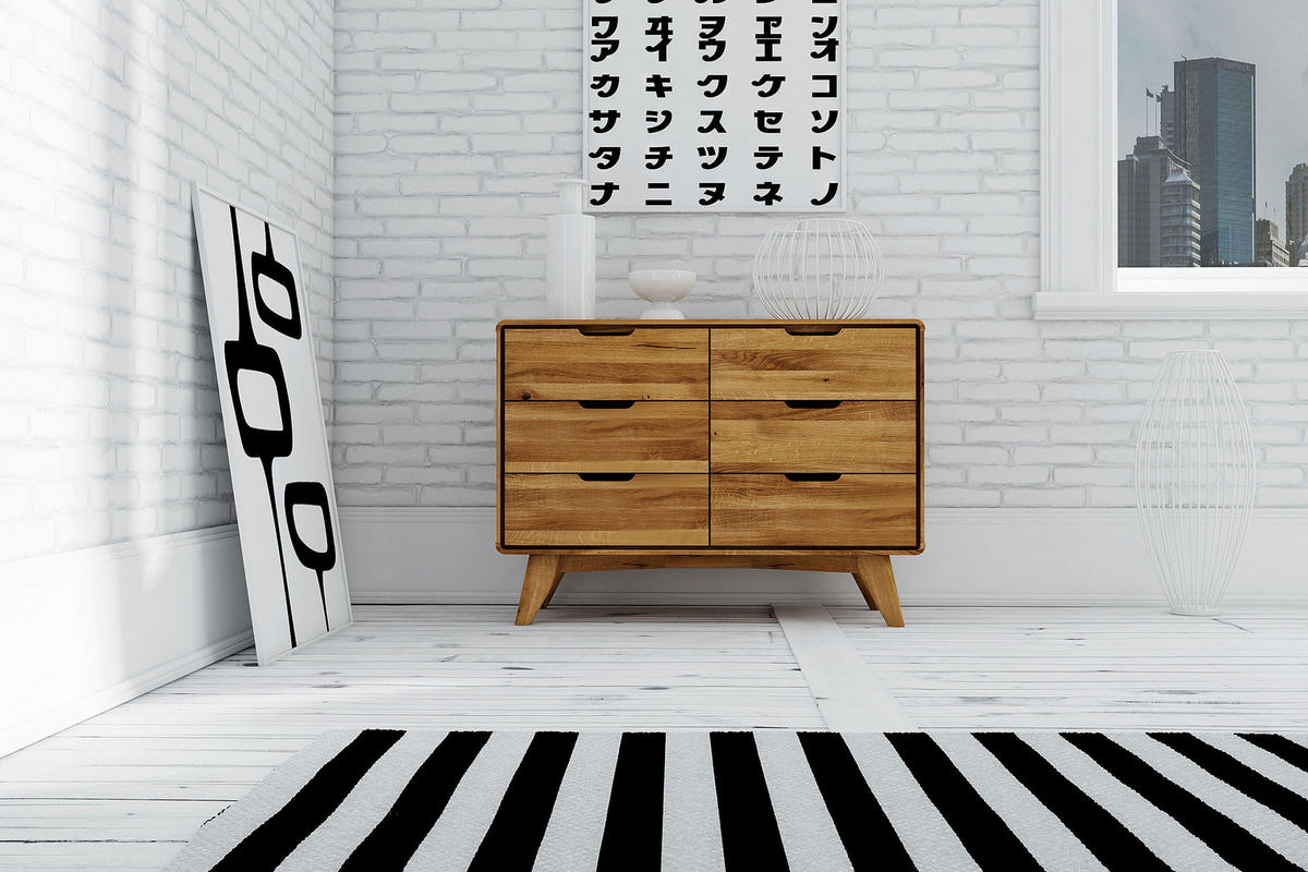 KOMMODE GREG Wildeiche - Wildeiche, Holz (90/63/40cm) - byoak
