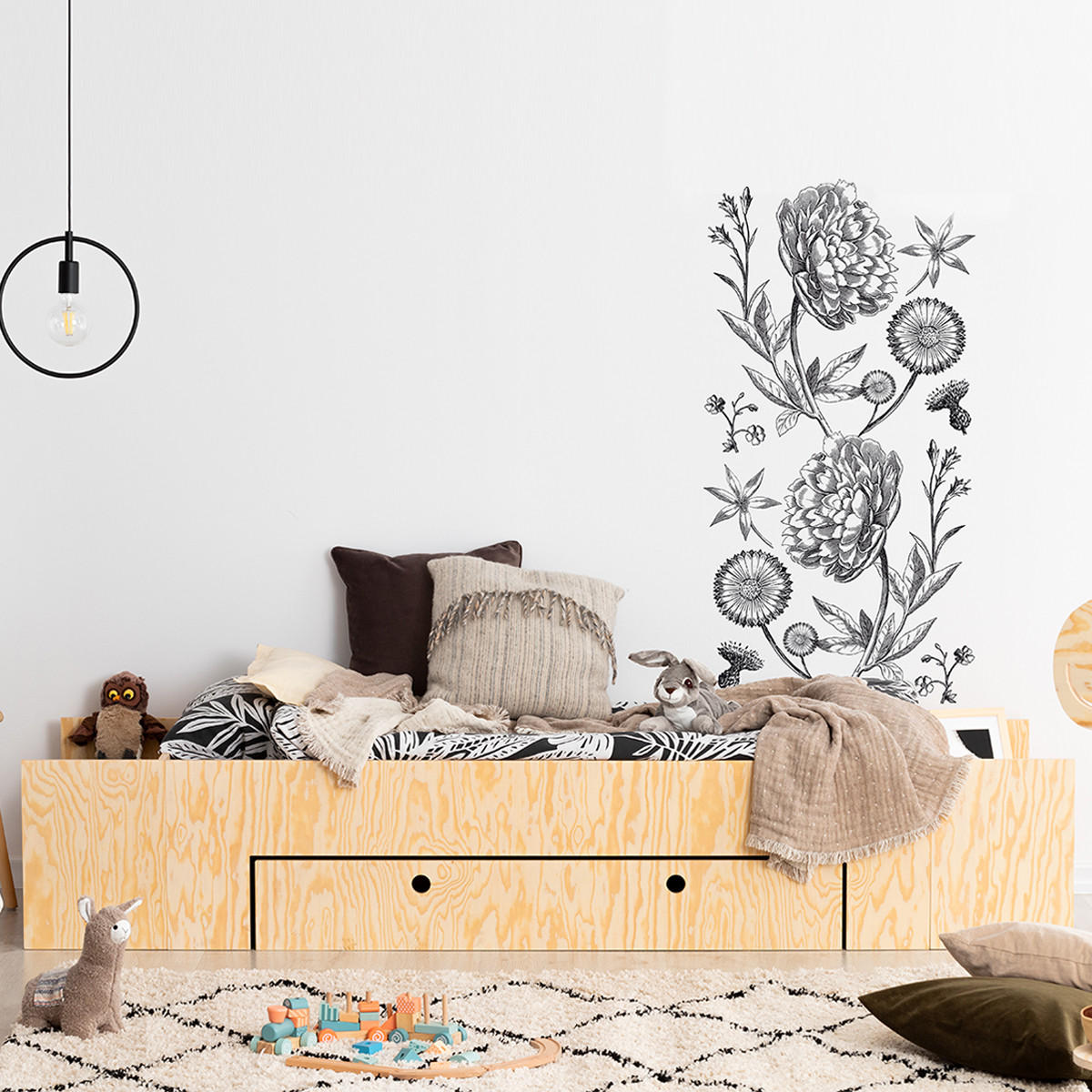 POSTEL 90/190 Tristan Přírodní dřevo - hnědá, dřevo (90/190cm) - Petits-meubles