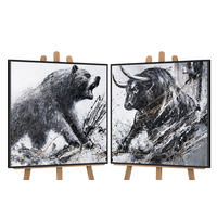 GEMÄLDE Wilder Impuls Schattenfugenrahmen Schwarz 90x90 cm - Schwarz, Holz (90/90cm) - YS-art gallery