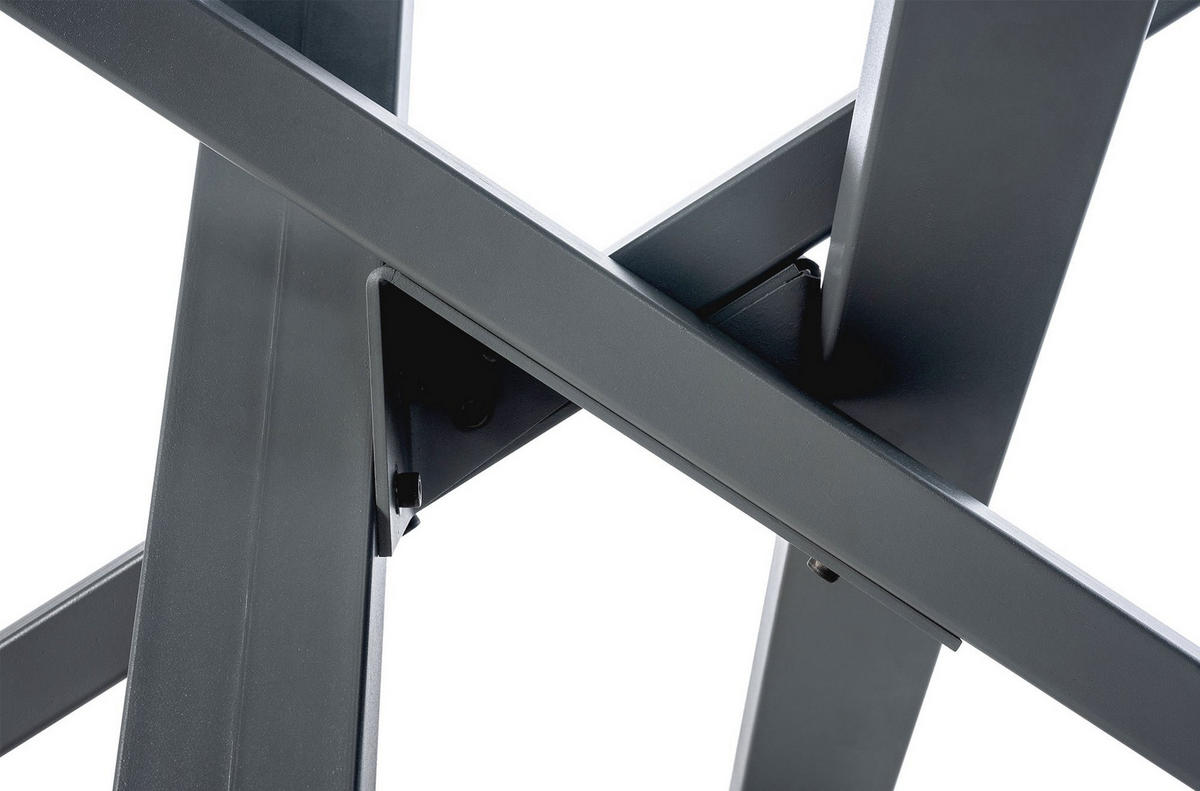 TISCHBEIN eckig 120/60/72 cm Metall grau - Grau, Metall (120/72/60cm) - CLP