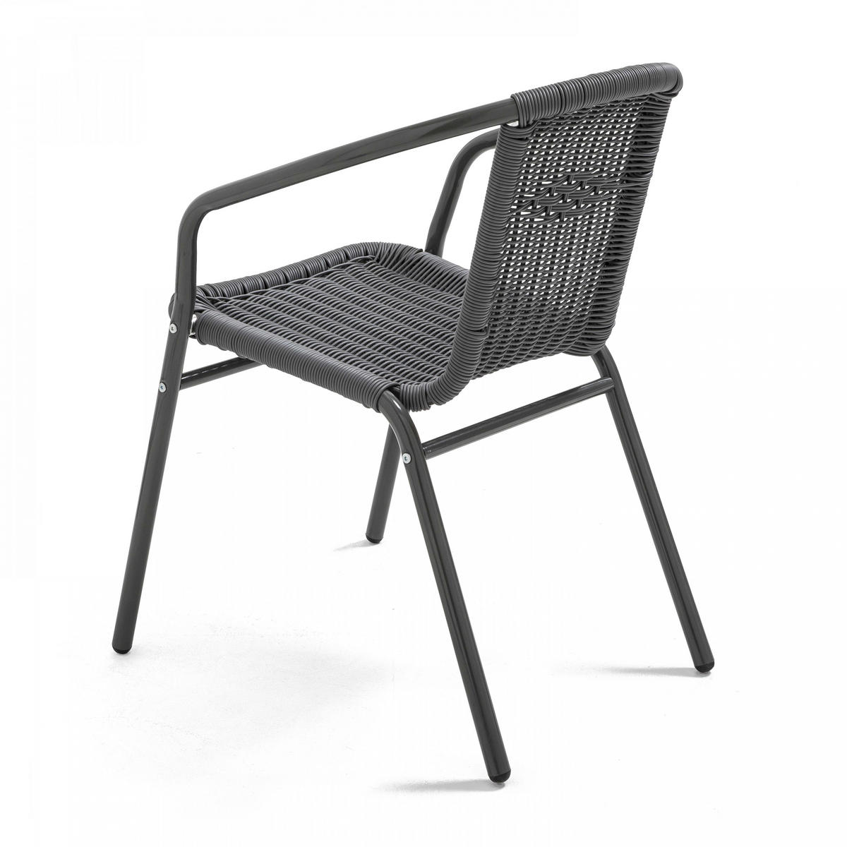 GARTENSTUHL 4-tlg., Schwarz - Schwarz, Metall (60/72/51cm) - Oviala