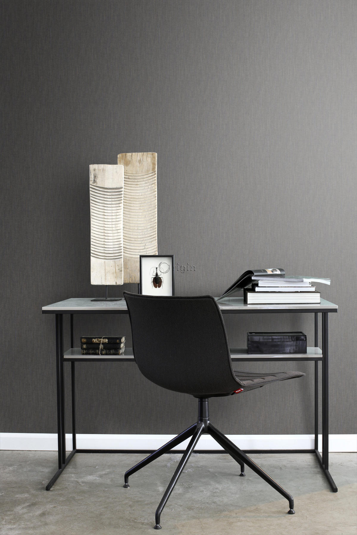 TAPETE 3D Grasmuster Leinen-Optik 53 cm x 10.05 m - Braun, Papier (53/1000cm) - Origin Wallcoverings