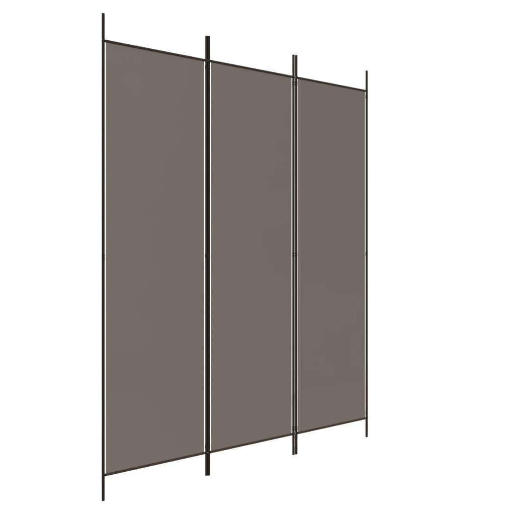 PARAVENT 3-teilig Anthrazit 150/200 Cm Stoff - Anthrazit, Textil (150/200/0.1cm) - vidaXL