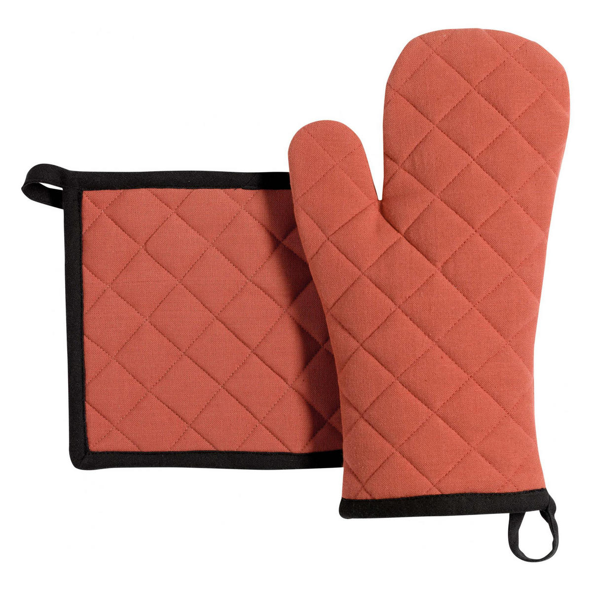 SET AUS RECYCELTEM TOPFHANDSCHUH/TOPFLAPPEN Grace tomette 18 x 32 cm - Rot, Textil (18/32cm) - Winkler